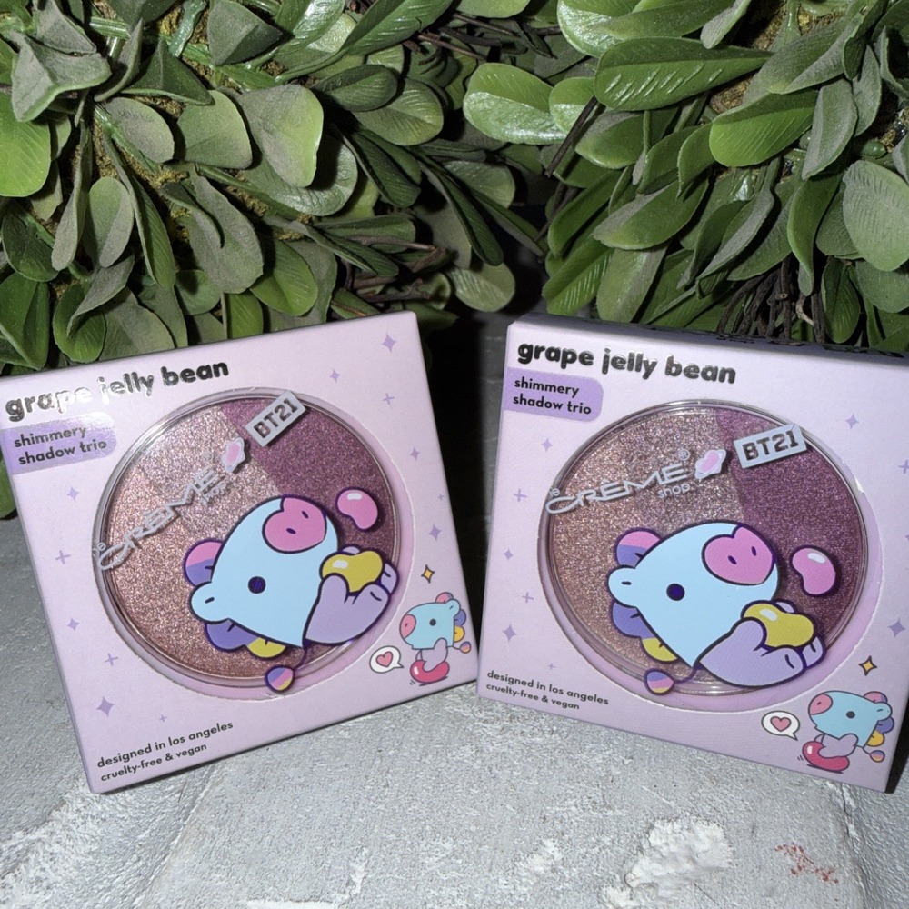 The Crème‎ Shop BT21 Grape Jelly Bean Shimmery Shadow Lot Of 2 Sealed